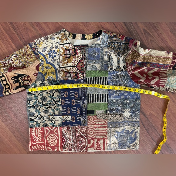 Vintage Sacred Threads coat cardigan button down two pockets M/L - Picture 7 of 10